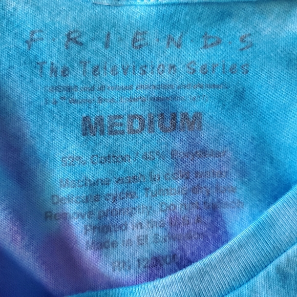 Friends Custom Ice Tie Dye Logo Spellout Graphic Tee Shirt Rainbow - Picture 6 of 8